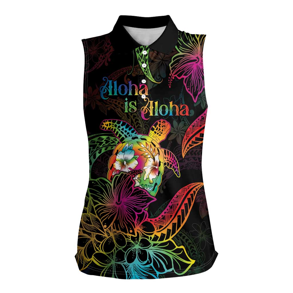 Hawaii Pride Women Sleeveless Polo Shirt Aloha Is Aloha