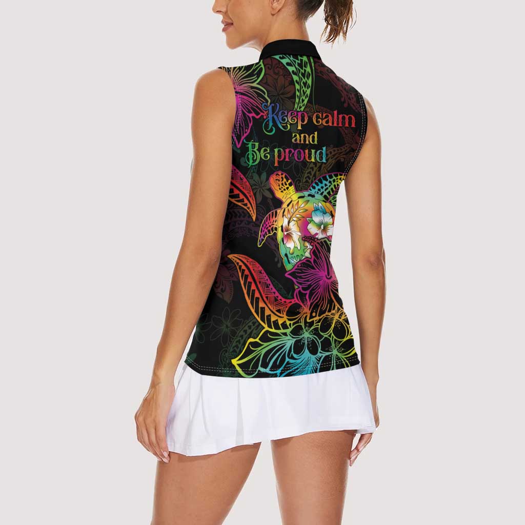 Hawaii Pride Women Sleeveless Polo Shirt Aloha Is Aloha