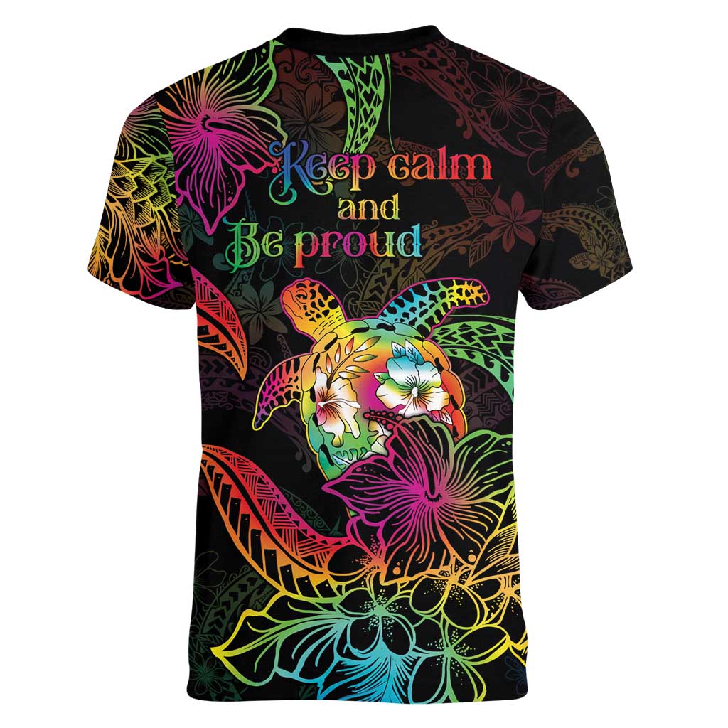 Hawaii Pride Women V-Neck T-Shirt Aloha Is Aloha