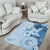 Hawaii Tapa Pattern With Blue Hibiscus Area Rug