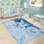 Hawaii Tapa Pattern With Blue Hibiscus Area Rug