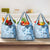 Hawaii Tapa Pattern With Blue Hibiscus Grocery Bag