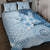 Hawaii Tapa Pattern With Blue Hibiscus Quilt Bed Set