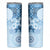 Hawaii Tapa Pattern With Blue Hibiscus Skinny Tumbler