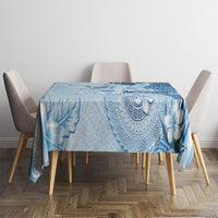 Hawaii Tapa Pattern With Blue Hibiscus Tablecloth