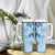 Hawaii Tapa Pattern With Blue Hibiscus Tumbler With Handle