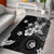 Hawaii Tapa Pattern With Black Hibiscus Area Rug