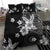 Hawaii Tapa Pattern With Black Hibiscus Bedding Set