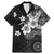 Hawaii Tapa Pattern With Black Hibiscus Family Matching Mermaid Dress and Hawaiian Shirt