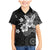 Hawaii Tapa Pattern With Black Hibiscus Family Matching Mermaid Dress and Hawaiian Shirt