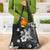 Hawaii Tapa Pattern With Black Hibiscus Grocery Bag