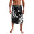 Hawaii Tapa Pattern With Black Hibiscus Lavalava