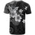 Hawaii Tapa Pattern With Black Hibiscus T Shirt