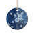 Hawaii Tapa Pattern With Navy Hibiscus Ceramic Ornament