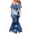 Hawaii Tapa Pattern With Navy Hibiscus Family Matching Mermaid Dress and Hawaiian Shirt