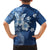 Hawaii Tapa Pattern With Navy Hibiscus Family Matching Puletasi and Hawaiian Shirt