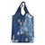 Hawaii Tapa Pattern With Navy Hibiscus Grocery Bag