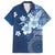 Hawaii Tapa Pattern With Navy Hibiscus Hawaiian Shirt