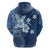 Hawaii Tapa Pattern With Navy Hibiscus Hoodie