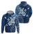 Hawaii Tapa Pattern With Navy Hibiscus Hoodie