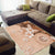 Hawaii Tapa Pattern With Brown Hibiscus Area Rug