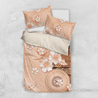 Hawaii Tapa Pattern With Brown Hibiscus Bedding Set