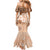 Hawaii Tapa Pattern With Brown Hibiscus Family Matching Mermaid Dress and Hawaiian Shirt