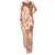 Hawaii Tapa Pattern With Brown Hibiscus Family Matching Tank Maxi Dress and Hawaiian Shirt