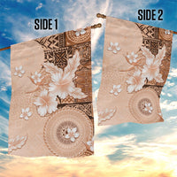 Hawaii Tapa Pattern With Brown Hibiscus Garden Flag