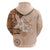 Hawaii Tapa Pattern With Brown Hibiscus Hoodie