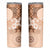 Hawaii Tapa Pattern With Brown Hibiscus Skinny Tumbler