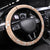 Hawaii Tapa Pattern With Brown Hibiscus Steering Wheel Cover