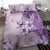 Hawaii Tapa Pattern With Violet Hibiscus Bedding Set