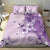 Hawaii Tapa Pattern With Violet Hibiscus Bedding Set