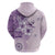 Hawaii Tapa Pattern With Violet Hibiscus Hoodie