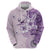 Hawaii Tapa Pattern With Violet Hibiscus Hoodie