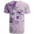 Hawaii Tapa Pattern With Violet Hibiscus T Shirt