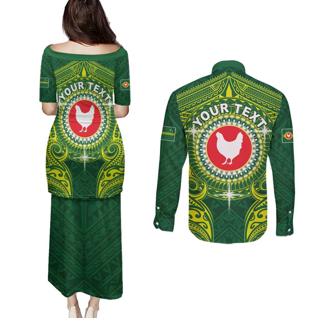 Personalized American Samoa Manua Cession Day Couples Matching Puletasi and Long Sleeve Button Shirt Up Up The Moa