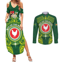 Personalized American Samoa Manua Cession Day Couples Matching Summer Maxi Dress and Long Sleeve Button Shirt Up Up The Moa