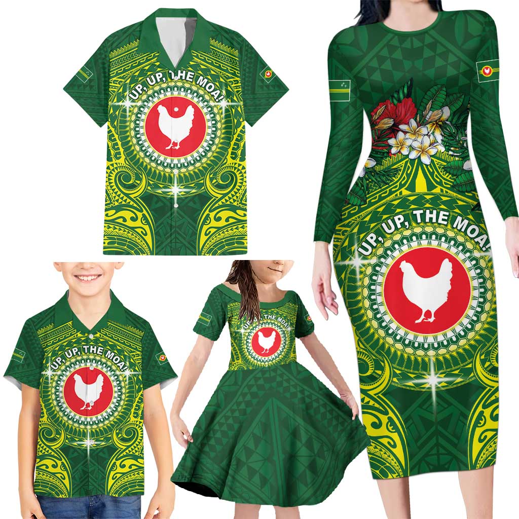 Personalized American Samoa Manua Cession Day Family Matching Long Sleeve Bodycon Dress and Hawaiian Shirt Up Up The Moa