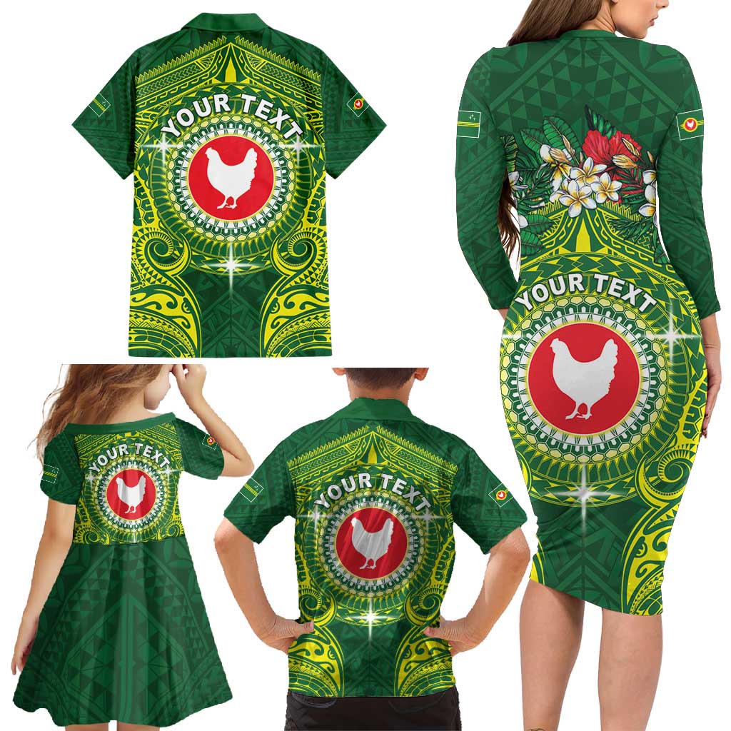 Personalized American Samoa Manua Cession Day Family Matching Long Sleeve Bodycon Dress and Hawaiian Shirt Up Up The Moa
