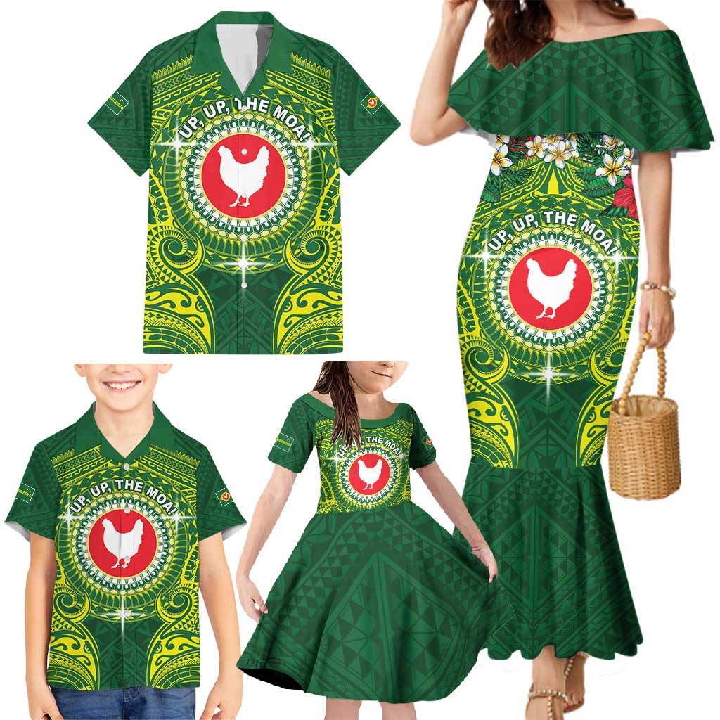 Personalized American Samoa Manua Cession Day Family Matching Mermaid Dress and Hawaiian Shirt Up Up The Moa