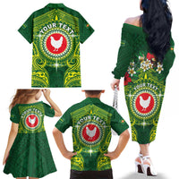 Personalized American Samoa Manua Cession Day Family Matching Off The Shoulder Long Sleeve Dress and Hawaiian Shirt Up Up The Moa