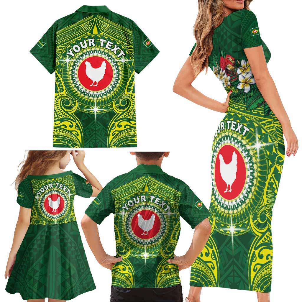 Personalized American Samoa Manua Cession Day Family Matching Short Sleeve Bodycon Dress and Hawaiian Shirt Up Up The Moa