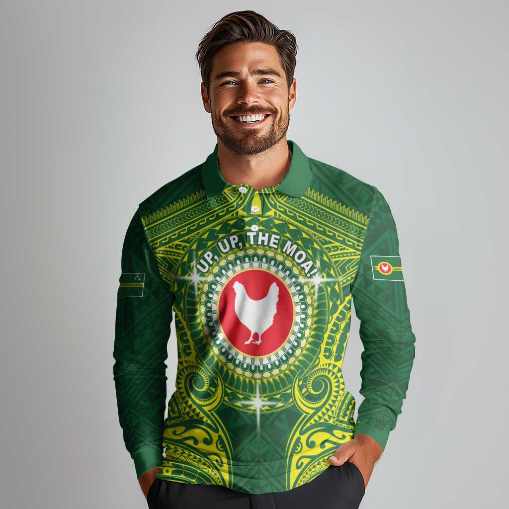 Personalized American Samoa Manua Cession Day Long Sleeve Polo Shirt Up Up The Moa