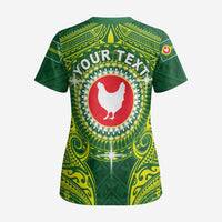 Personalized American Samoa Manua Cession Day Scrub Top Up Up The Moa - Polynesian Pride