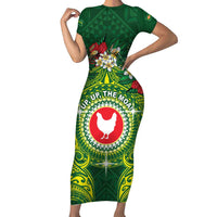 Personalized American Samoa Manua Cession Day Short Sleeve Bodycon Dress Up Up The Moa