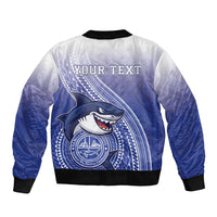 Personalized Samoana High School Bomber Jacket Polynesian Tribal Shark