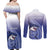 Personalized Samoana High School Couples Matching Off Shoulder Maxi Dress and Long Sleeve Button Shirt Polynesian Tribal Shark