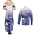 Personalized Samoana High School Couples Matching Summer Maxi Dress and Long Sleeve Button Shirt Polynesian Tribal Shark